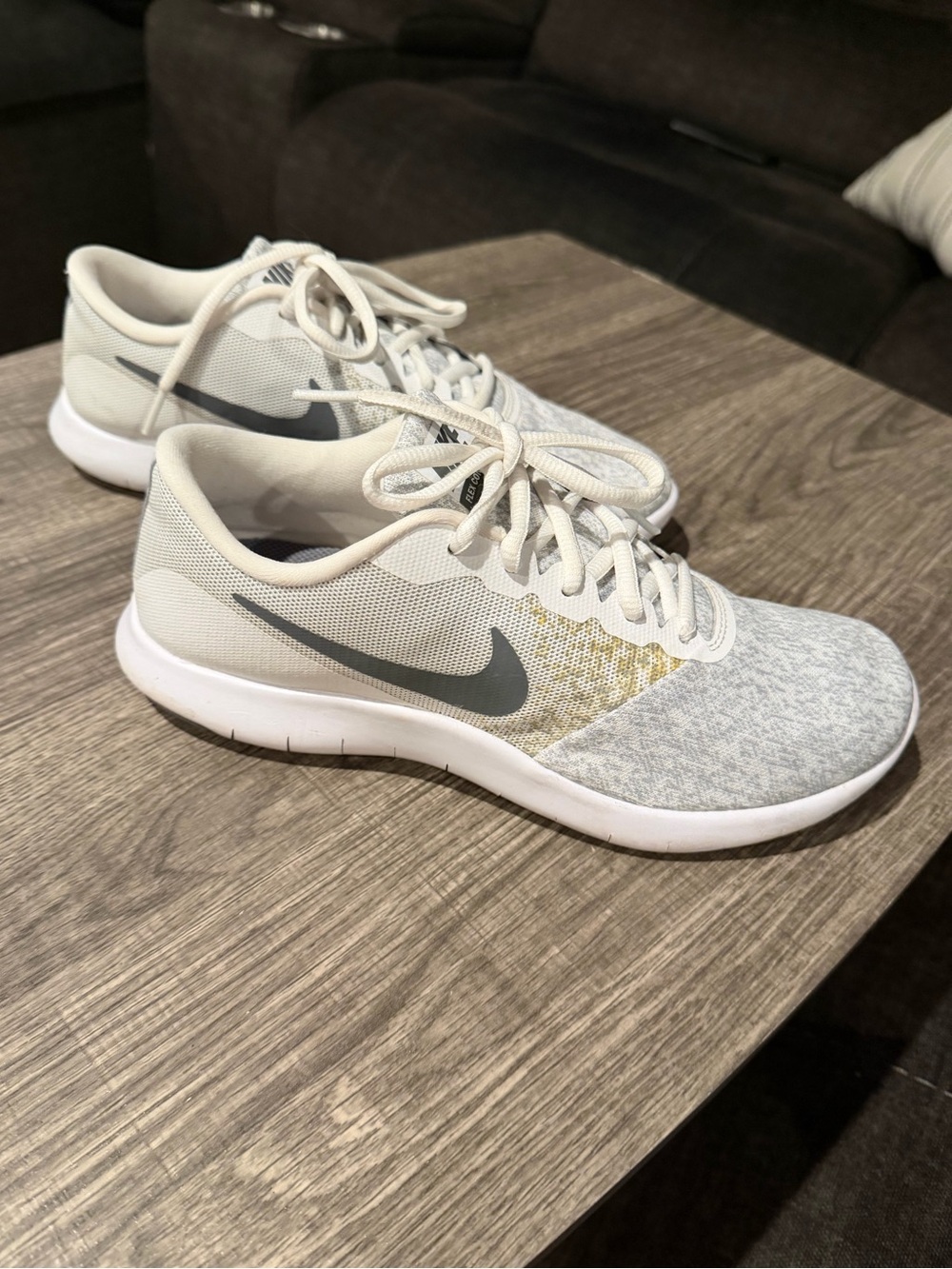 Nike Women’s White & Gray Low-Profile Training Sneakers